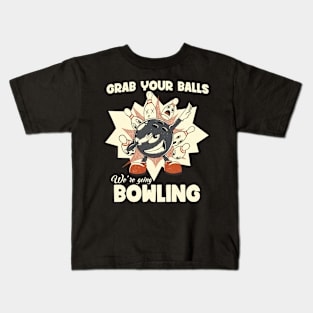 Funny Bowling League Art Kids T-Shirt